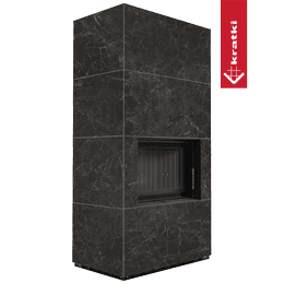 Αρθρωτό τζάκι KRATKI FLOKI BOX 8 kW Ø 160 quartz sinter NATURALI NERO GRECO μαύρο thermotec