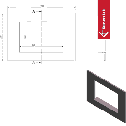 Brushed steel frame for OLIWIA insert with guillotine