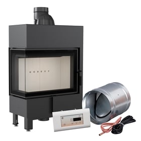 Smart steel fireplace LUCY SLIM left 8 kW Ø 160 MSK