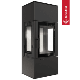 Kamin na drva od čelika KRATKI THOR VIEW Ø 150 8 kW s automatskim zatvaranjem vrata