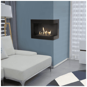 Wall mounted Bioethanol fireplace DELTA right-sided 70 cm TÜV