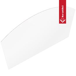 Podstawa szklana pod piec lub kominek MARTINA - Półokrągła, Wymiary: 120x80 - szyba pakowana w pudełko - zestaw.