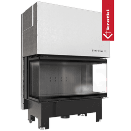 Steel fireplace KRATKI NBC 1000/400 15 kW Ø 200 Lift-up black thermotec