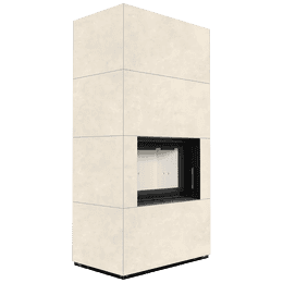 Moduļu kamīns KRATKI FLOKI BOX 8 kW Ø 160 kvarca aglomerāts FOKOS TALCO