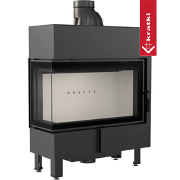 Insert cheminée KRATKI LUCY SLIM gauche 10 kW Ø 160 porte à fermeture automatique