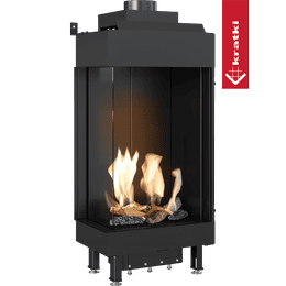 Gasinsats, Gaskamin Kratki LEO 45 / 68 naturgas ∅ 100/150 5,8 kW Vänster