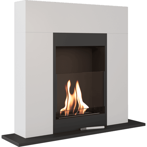 Freestanding Bioethanol fireplace WHISKEY2 TÜV white