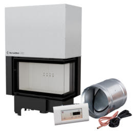 Intelligenter Kamineinsatz aus Stahl KRATKI VNP 810/410 14 kW Ø 200 mit Schiebetür MSK