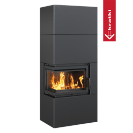 Camino Modulari Simple Box 8 kW Ø 200 nero porta a chiusura automatica