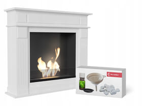 portal Bioethanol fireplace NOVEMBER TÜV white with glazing set