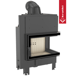 Chimenea de leña de acero KRATKI MBM derecha 10 kW Ø 200 vidrio doblado