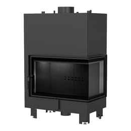 Wasserführender Kamineinsatz KRATKI MBO rechts 15 kW Ø 200 schwarz Verkleidung
