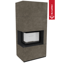 Murspis Kratki FLOKI BOX Ø 160 8 kW Vänster kvartskomposit Fokos Piombo