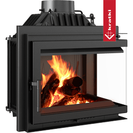 Cast iron fireplace KRATKI SIMPLE right 8 kW Ø 200