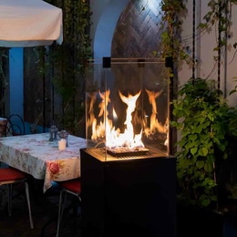 Plinski grelec Patio Mini steklena plošča črne barve, avtomatski, 8,2 kW