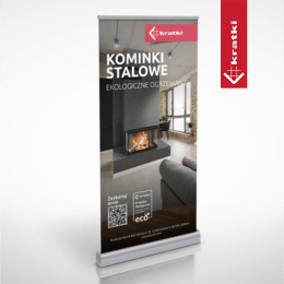 Roll Up – kominki stalowe, wymiar grafiki 100x200 cm
