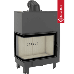 Steel fireplace KRATKI MBA left 17 kW Ø 200