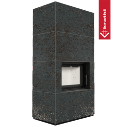 Murspis Kratki FLOKI BOX Ø 160 8 kW kvartskomposit Oxide Nero