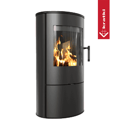 Teräskamina KRATKI ROLLO 7 kW Ø 150 musta thermotec