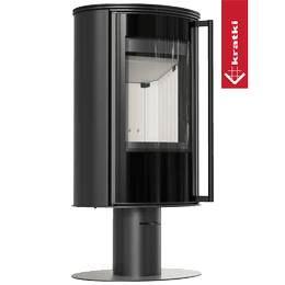Poêle à bois sur piédestal KRATKI ERIK Ø 150 5,5 kW porte à fermeture automatique