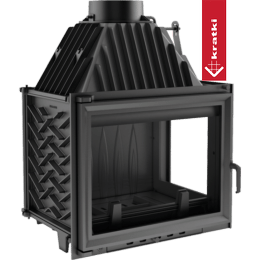 Gietijzeren haard ZUZIA rechtszijdig 15 kW Ø 200