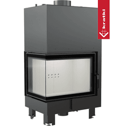 Water heating fireplace KRATKI MBZ Left 13 kW Ø 200 self closing door