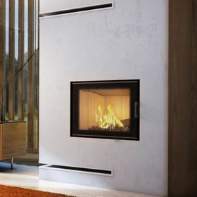 Steel fireplace NADIA 10 kW Ø 200 black thermotec