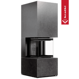 Cheminée modulaire KRATKI NBC 500/500 Haute 8 kW Ø 200 Quartz fritté FOKOS GRAFITE noir thermotec