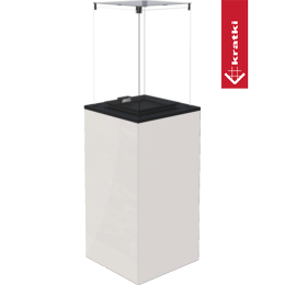 Terrassenheizer Patio Mini Glas weiß manuelle Steuerung 8,2kW