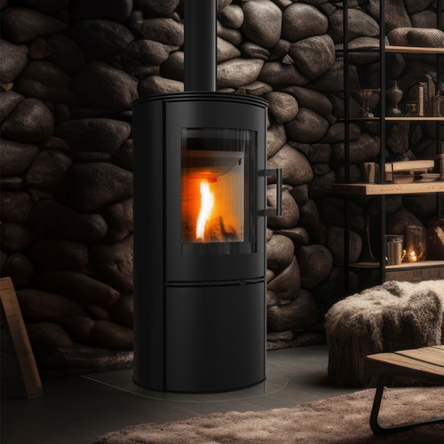 Wood burning steel stove AB S/DR ECO 5,5 kW Ø 150