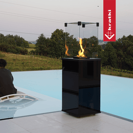 Ogrzewacz tarasowy Patio Mini panel szklany czarny sterowanie manualne 8,2 kW