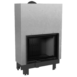 Kamineinsatz aus Stahl KRATKI MBM 10 kW Ø 200 mit Schiebetür schwarz Verkleidung