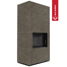 Modular fireplace KRATKI FLOKI BOX 8 kW Ø 160 quartz sinter FOKOS PIOKRATKI MBO black thermotec