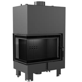 Water heating fireplace MBM Left 12 kW Ø 180 black thermotec lining