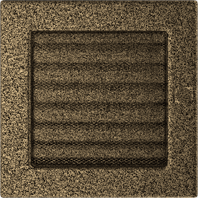 Kratka wentylacyjna kominkowa 17x17 czarno-złota Z żaluzją