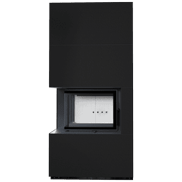 Modularni kamin KRATKI FLOKI levi 8 kW Ø 160 granitne plošče ZIMBKRATKI ABWE NERO