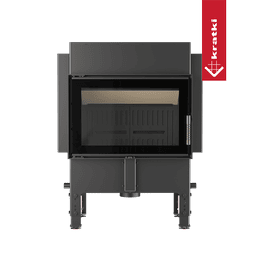 Heat-retaining fireplace KRATKI NORRA 9,9 kW for custom masonry enclosures, black lining, double glazing