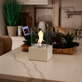 freestanding Bioethanol fireplace TANGO1 white