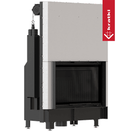 Insatskamin KRATKI ZIBI ECO 9,9 kW Ø 180 hisslucka, svart beklädnad