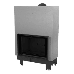 Kamineinsatz aus Stahl KRATKI MBO 15 kW Ø 200 mit Schiebetür schwarz Verkleidung