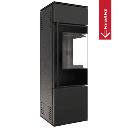 Plieninė krosnelė KRATKI REN/S dešinė Ø 150 7 kW juoda thermotec