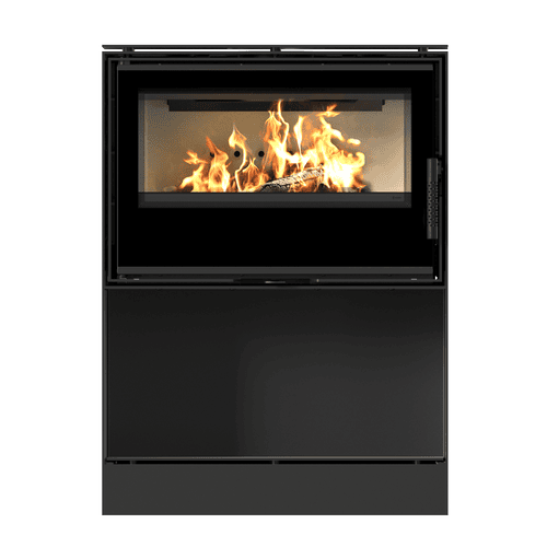 Wood burning steel stove KARI 70 Ø 150 8 kW recess for wood