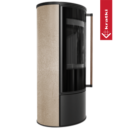 KRATKI ERIK Ø150 5.5 kW GOLD SATIN Ceramic Stove Steel Lid Jatoba Handle