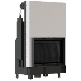 Kamineinsatz KRATKI ZIBI ECO 9,9 kW Ø 180 Schiebetür, schwarze Verkleidung