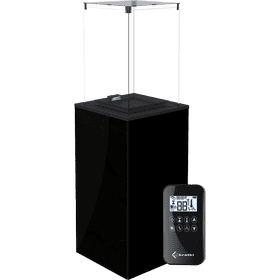 Estufa de Gas Exterior Patio Mini con cristales negro control automático 8,2 kW
