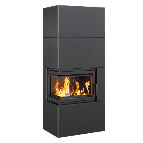 Semineu modular KRATKI Simple Box 8 kW Ø 200 Negru
