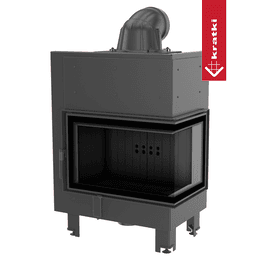 Chimenea KRATKI MBM derecha 10 kW Ø 200 vidrio doblado thermotec negro
