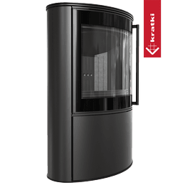BJORN Ø 150 7 kW freistehender Stahlofen, schwarzes Thermotec