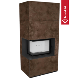 Modulárny krb KRATKI FLOKI BOX ľavý 8 kW Ø 160 kremenný spekáč OXIDE MORO