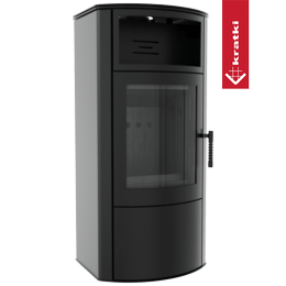 Wood burning steel stove KRATKI TITAN Ø 150 11 kW black thermotec